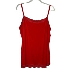 Ann‎ Taylor Large Red Lace Trim Camisole Tank Top Bella Swan Y2K Twilight Core